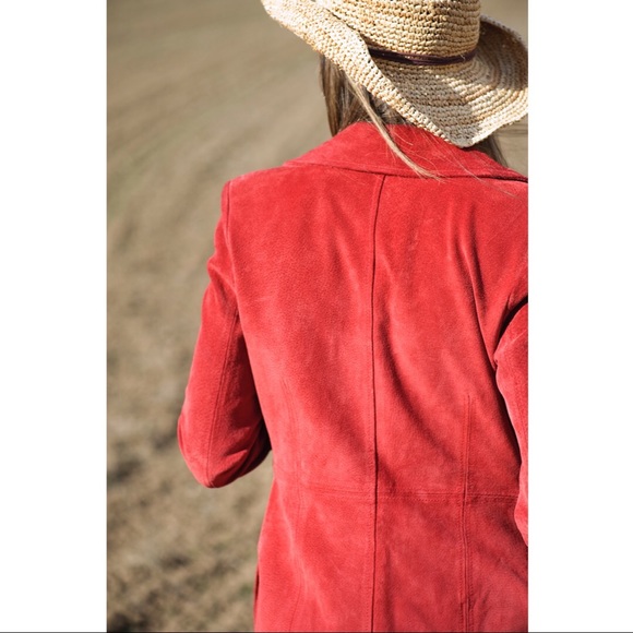 ♥️ Beautiful Wet Seal suede jacket in rust red.♥️ - Picture 6 of 9